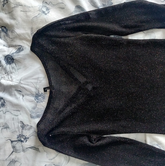 Black glitter full sleeve blouse - Picture 2 of 10